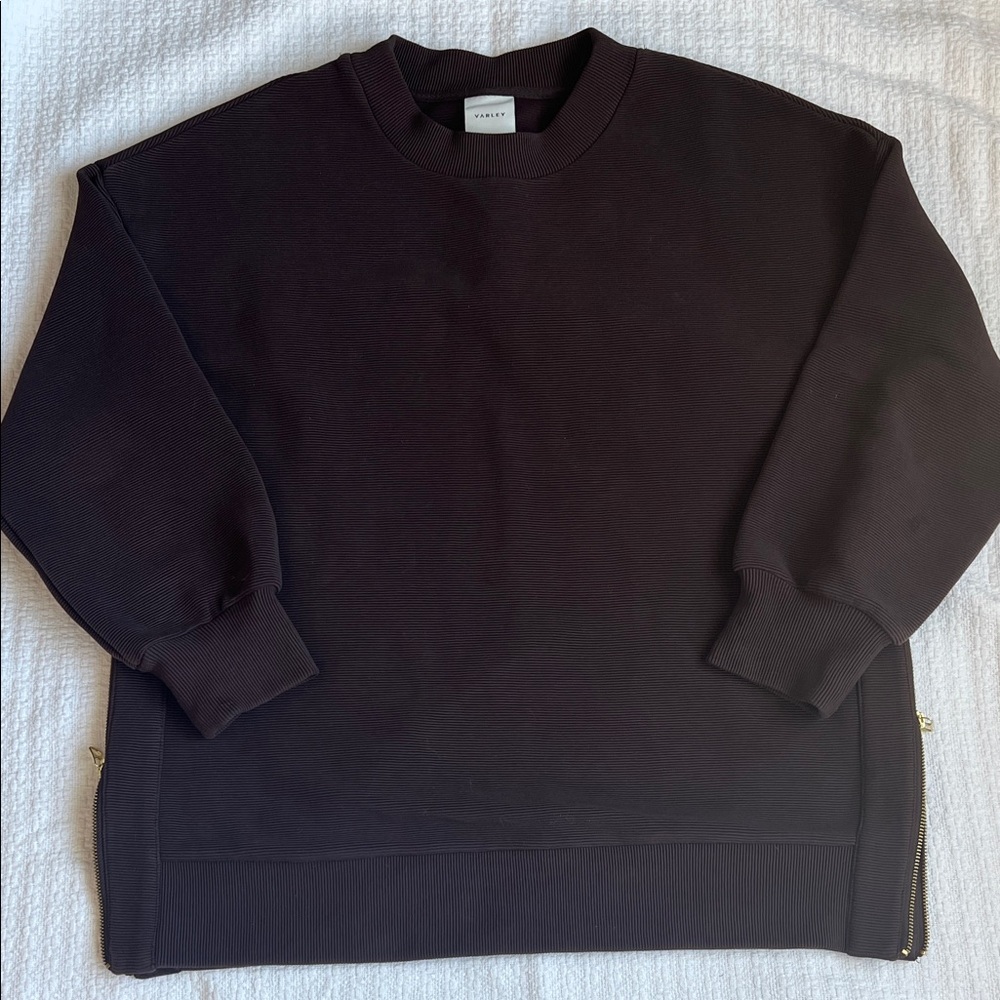 Varley Mae Boyfriend Sweat Dark Brown